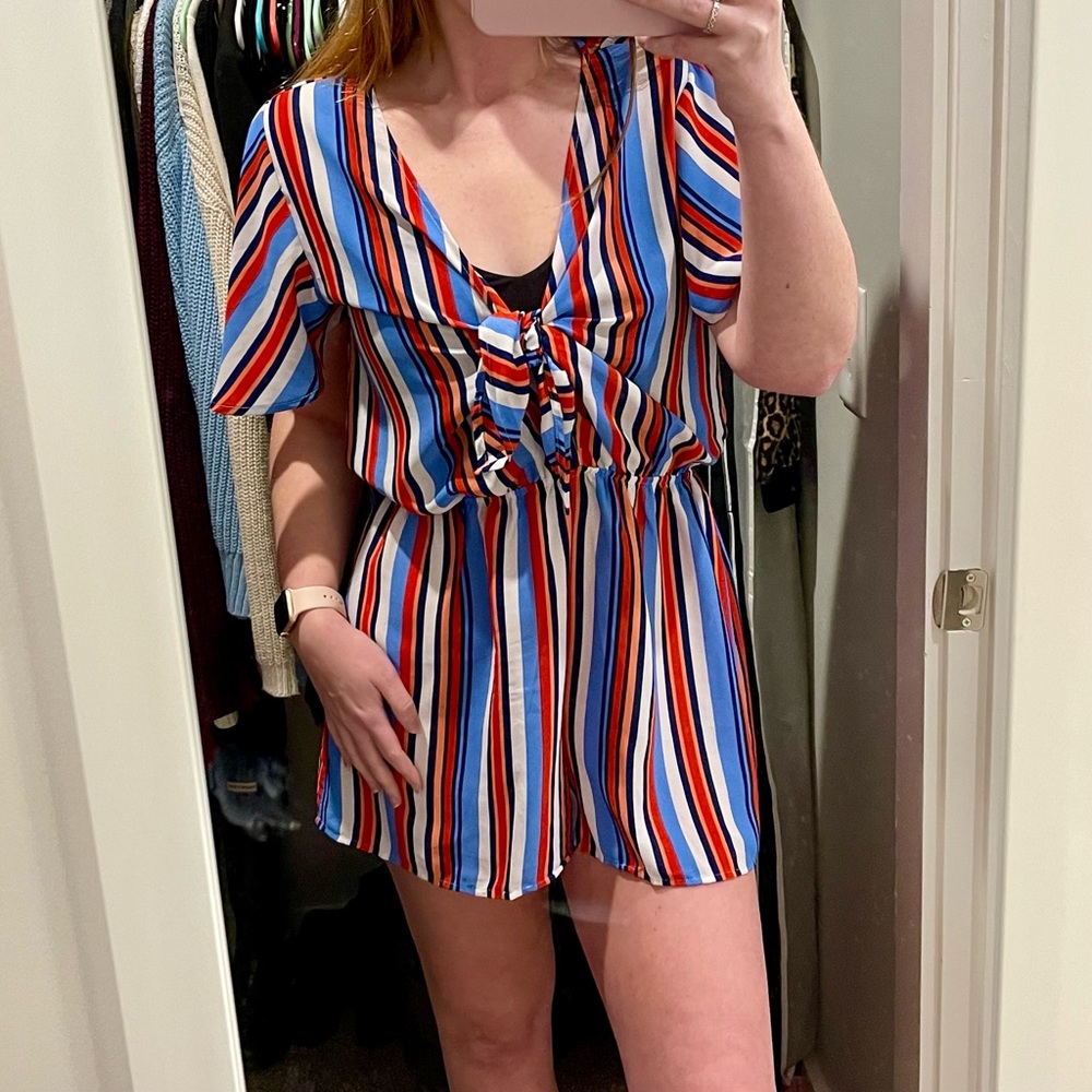 Striped gameday romper